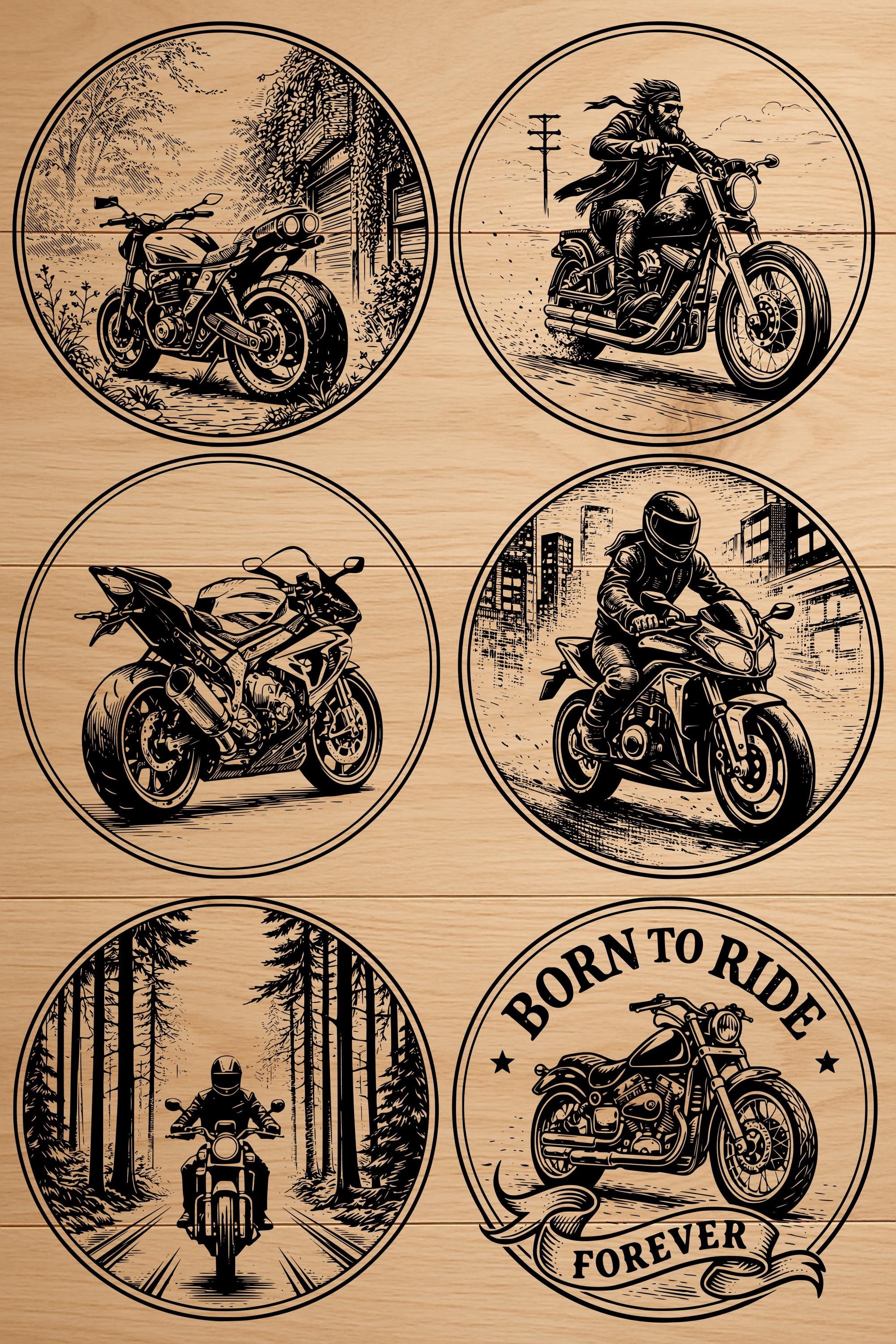 Motorcycle Vector Coaster Motorcycle Coaster SVG Bundle | Laser Cut Biker Engraving Designs - Etsy