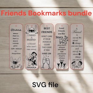 Beste Freunde SVG Lesezeichen-Bundle - Niedliche Laser Cut Dateien für Glowforge & Cricut | Lustige OHANA Lesezeichen | Digital Download Geschenkidee Urlaub