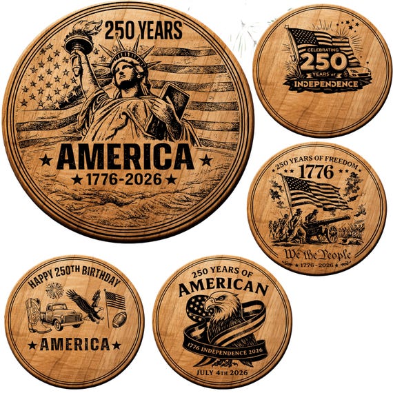 America 250 SVG Bundle: Patriotic Coaster Designs (Digital Download