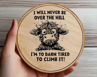 Lustig Highland Kuh Untersetzer SVG Bundle, Laser Cut Dateien (Digitaler Download)