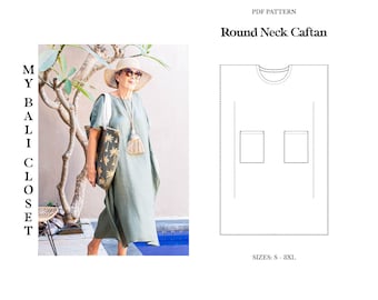 Round Neck Caftan - PDF Sewing Pattern Size S-3XL