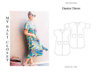 Duster Dress, XS-3XL, Sleeves, Pockets