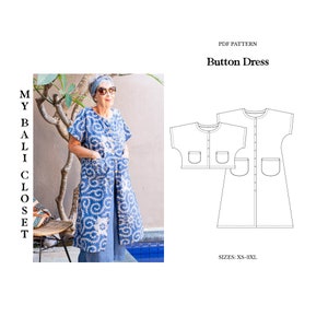 Button Dress XS-3XL, Sleeves, Pockets 画像 1