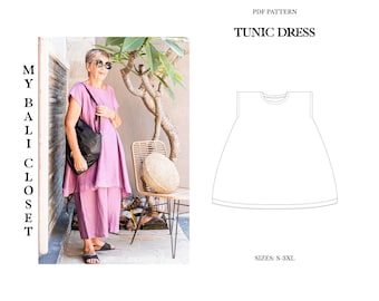 Tunic Dress, S - 3XL, Oversize