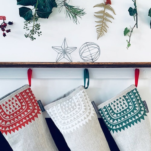Icelandic Christmas Stocking Handmade in Natural Linen - Etsy UK