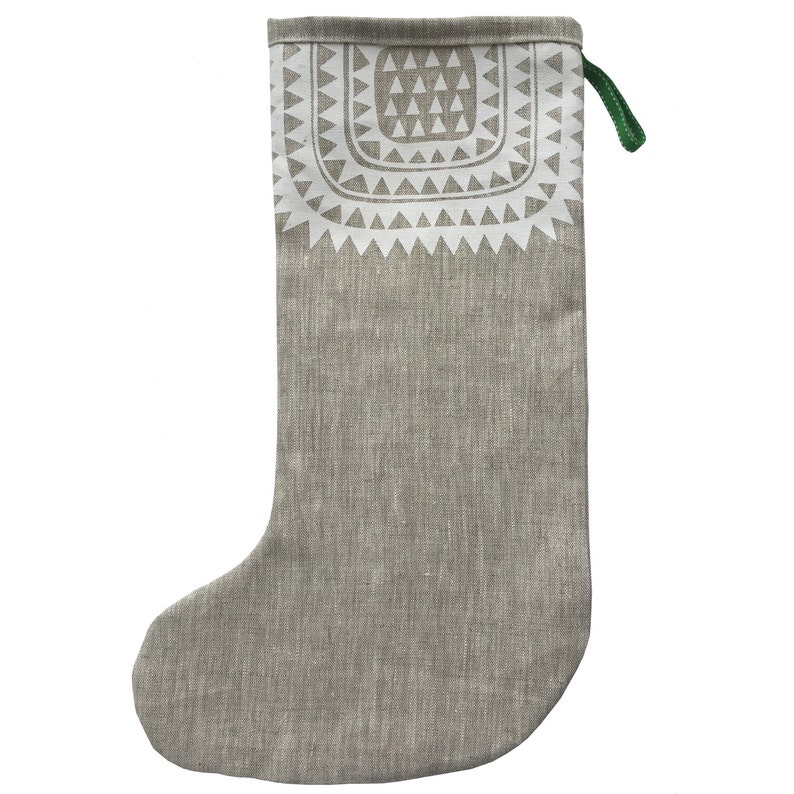 Icelandic Christmas stocking, handmade in natural linen, Scandinavian style stocking. image 6