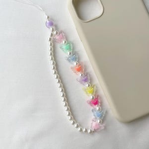 Perle Handybänder, bunte Schmetterling Perlen Handybänder, Handy Zubehör Perle Perlen Geschenk Handybänder Kette Schmetterling Charm, KOM, FON26