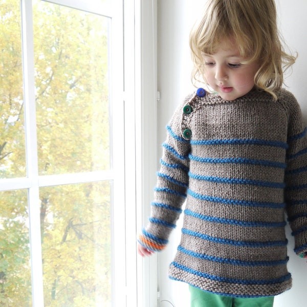 reserved for rebeccaoldfield 30% SALE - Boys Knitted Sweater - Textured Chunky Kids Pullover - fits 3-5 year old