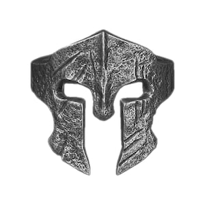 Solid Silver Ancient Greek Spartan Helmet Ring Spartan Helmet Greek Skull Pattern Ring, Gladiator Ring, Leonidas Ring, Roman Warrior Mask