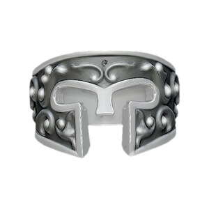 Solid Silver Ancient Greek Spartan Helmet Ring Spartan Helmet Greek Skull Pattern Ring, Gladiator Ring, Leonidas Warriors Ring, Warrior Mask