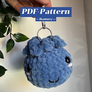 Blueberry Plush Yarn Crochet Amigurumi PDF Pattern – Beginner Friendly Plushie
