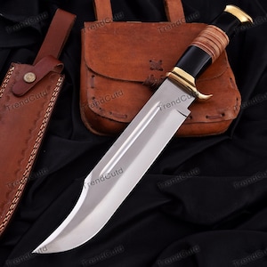 Custom Handmade Stainless Steel Bowie Knife Groomsmen Gift Bushcraft Knife Anniversary GiftbHunting Knife Gift For Him Wedding Gift