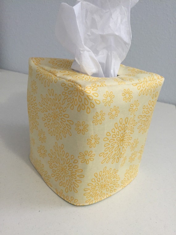 Foldable and reversible tissue cover in block printfabric box coverinterior decorationsmall gift