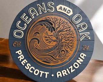 Letrero con logotipo cortado a láser / Letrero comercial 3D, Letrero comercial, Corte láser personalizado, Logotipo con diseño 3D en relieve, Letrero con logotipo para negocios