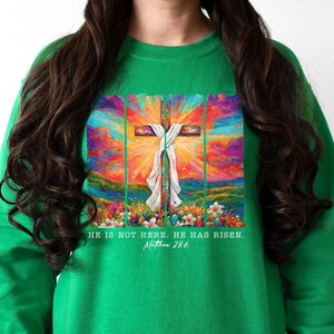 He is not Here,He Has Risen Sweatshirt, Christian Sweatshirt,Jesus Easter Tee,Faith Sweatshirt,Easter Sweatshirt,Jesus Sweatshirt
