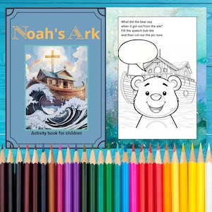 My First Bible Adventures: Noah’s Ark | Christian Activity Book for Kids | Bible Story, Coloring and learning | Digital Download, Ages 5+