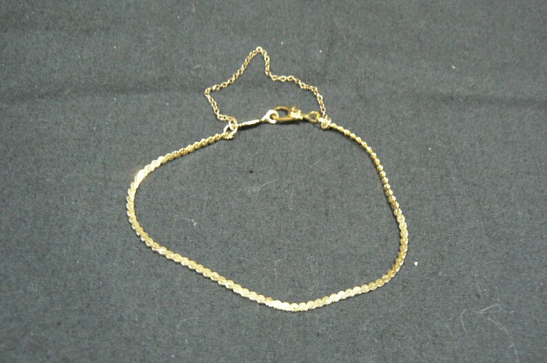 Vintage Monet Gold Tone Flat Chain link Bracelet with a Safety Chain