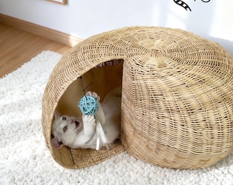 Handmade Cat House Snail Shape Pet Cat Basket Indoor Cat House