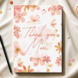 Thank you Mom Card (3 formaten en wordt geleverd met gratis envelopsjablonen)