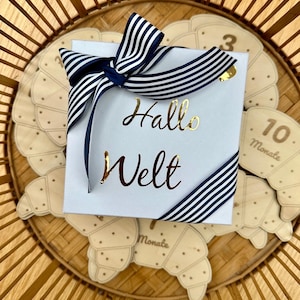 Geschenk Geburt Hallo Welt | Meilensteinkarten Baby Croissant Geschenk | Meilenstein Baby | mein erstes Jahr | Meilensteinkarten Baby |