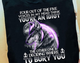 Wolf Grafik T-Shirt: Lustiger Tier Druck