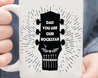 Taza de guitarra para papá estrella de rock - Regalo para músico