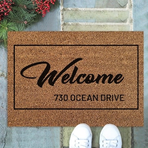 Felpudo personalizado / Felpudo de bienvenida / Regalo de inauguración de la casa / Felpudo personalizado / Regalo para el primer hogar / Regalo a medida / Felpudo para la puerta de entrada