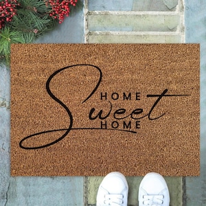 Home Sweet Home Doormat | Welcome Doormat | Housewarming Gift | New Home Gift | Front Door Rug | Outdoor Mat | Custom Made Gift | Coir Mat