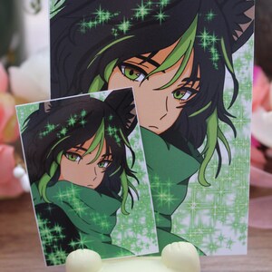 Adesivi rettangolari fanart di Genshin