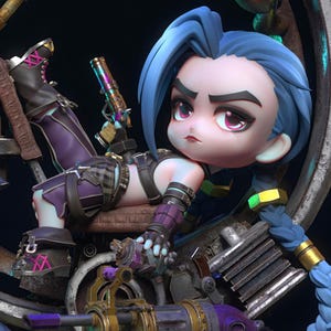 リーグ・オブ・レジェンド - LOL- アーケイン・ジンクス 3D プリント STL ファイル | コスプレや装飾用の漫画モデル | 簡単に印刷できる、高品質のデザイン