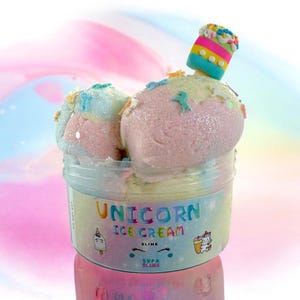 Unicorn ice cream slime - multicolor cloud fluffy soft slime, cute slime, scented slime, squishy slime, birthday gift for kids her him