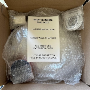 Lampe lune géante 25 cm XL - Données NASA - texturé - lithophane lunaire - fabriquée aux États-Unis image 7