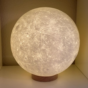 Lampe lune géante 25 cm XL - Données NASA - texturé - lithophane lunaire - fabriquée aux États-Unis image 5
