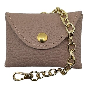 Kleine Leder Geldbörse Brieftasche - Mini handgefertigte Tasche mit Kette - Schlüsselanhänger Brieftasche für Frauen - Geschenk für Sie, Schwester, Freundin