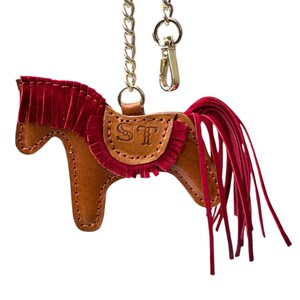 Horse Keychain Charm - Leather Purse Accessory - Handmade Bag Charm - Cute Animal Backpack Charm - Gift for Horse Lover or Daughter