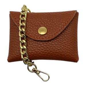 Kleine Leder Geldbörse Brieftasche - Mini handgefertigte Tasche mit Kette - Schlüsselanhänger Brieftasche für Frauen - Geschenk für Sie, Schwester, Freundin