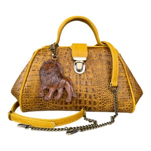 Yellow Leather Doctor Bag – Casual Custom Shoulder Bag for Women, Big Crossbody Satchel, Handmade Travel Gift, Luxury Birthday Clutch