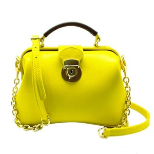 Bright Yellow Leather Crossbody Bag – Soft, Travel-Friendly Shoulder Bag for Women – Perfect Everyday Purse & Luxury Gift for Her