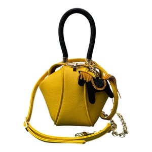 Bolso de piel amarillo, regalo personalizado, bolso de mano hecho a mano, regalo de cumpleaños para ella, esposa, mamá, hermana, regalo de novia cruzado, regalo de aniversario