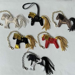 Bag Charm Horse – Leather Accessories, Personalized Keyring, Custom Keychain, Christmas Ornament Gift