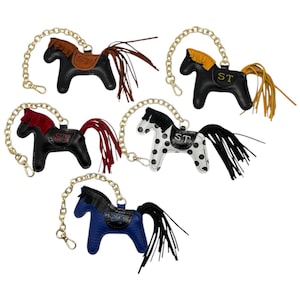 Dije de animal de cuero: llavero con nombre personalizado, decoración para bolso, accesorio para coche, regalo de Navidad para esposa, madrina, hija o amante de los animales.