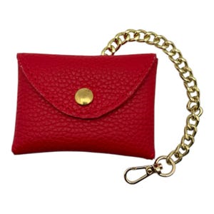 Kleine Leder Geldbörse Brieftasche - Mini handgefertigte Tasche mit Kette - Schlüsselanhänger Brieftasche für Frauen - Geschenk für Sie, Schwester, Freundin