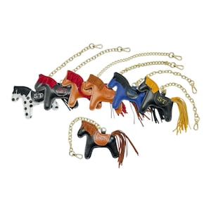 Horse Bag Charm – Leather Purse or Car Charm, Backpack Accessory, Lucky Keychain, Gift for Women, Christmas Ornament, Personalized Keyring
