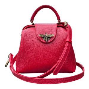 Rote Leder Arzttasche Damen - Handgemachte Crossbody Clutch - Butterfly Box Tasche - Schulter Geldbörse