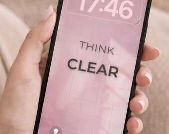 Conjunto de fondos de pantalla minimalistas para teléfono (5 diseños) | Descarga digital | Fondos de pantalla 9:16 | Azulejos rosas estéticos | Pantallas de motivación para concentrarse