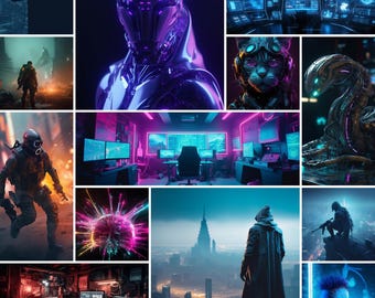 Más de 150 fondos de pantalla ciberpunk en descarga digital: ciudad futurista, arte glitch, samuráis, hackers y animales. Impresiones y fondos artísticos en 4K.
