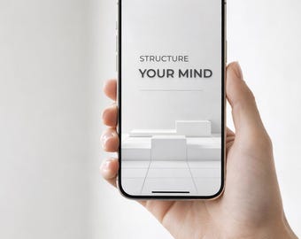 Paquete de 5 fondos de pantalla para móvil con motivos minimalistas – Motivación minimalista – Descarga digital – Fondo para iPhone – Conjunto de pósteres de estructura y enfoque 9:16