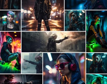 Megapaquete de más de 300 chicas ciberpunk: descarga digital, personajes femeninos, manga, ciencia ficción, fondos de pantalla, pósteres, arte de streaming y fondos 4K