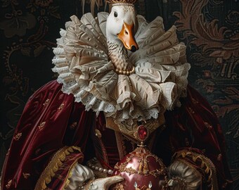 Patos Barrocos – Retratos de Pascua Fabergé (5 diseños) | Retratos de animales vintage de estilo renacentista | Set de arte mural de Pascua | Descarga digital
