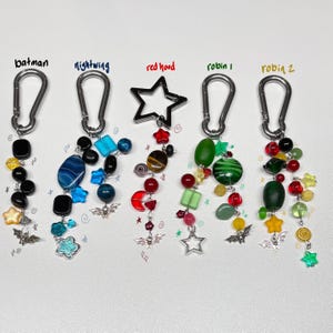 batfamily carabiners and bag charm